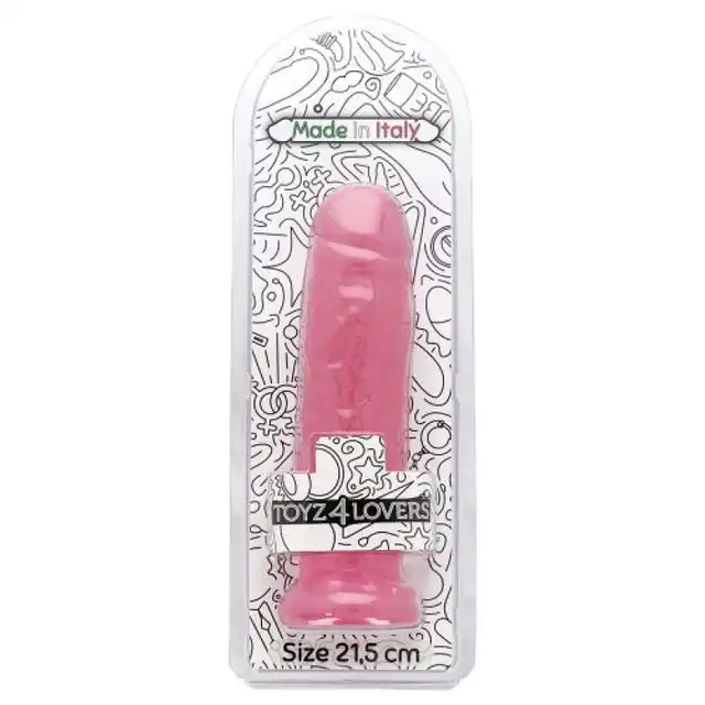 Toyz4Lovers - DiegoTransparent Pink. Różowe, transparentne realistyczne dildo z mocną przyssawką. 21,5 cm długości, 6 cm średnicy