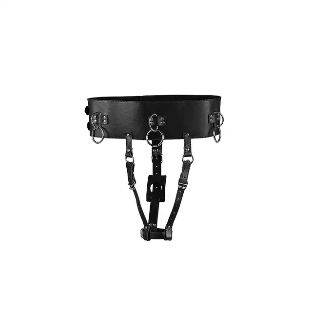 Ouch! - Belt with Vibrator Holder Black - pas z uchwytem na wibrator! Zabawa bez użycia rąk