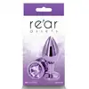 Rear Assets - Medium Anal Plug Purple. Fioletowa, metalowa wtyczka analna z uroczym kryształkiem. Nowoczesność i elegancja. 