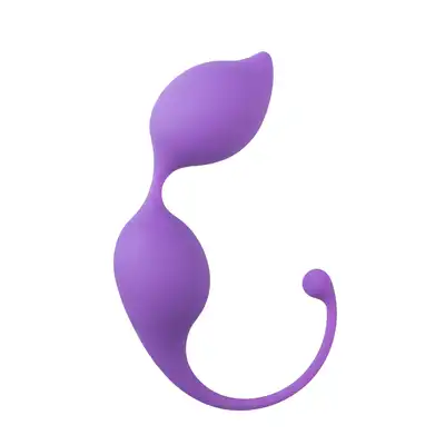 Easy Toys - Curved Kegel Balls - Purple - podwójne, zakrzywione kulki gejszy. Ćwicz mięśnie Kegla i ciesz się większą przyjemnością!