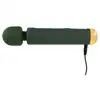 Emerald Love - Luxurious Wand Massager USB. Elegancka, zielona magiczna różdżka z ruchomą główką i 10 trybami wibracji