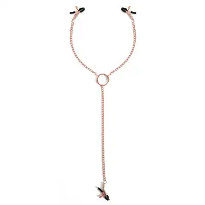 Oproducts - Rose Nipples and Clit Clamps. Eleganckie klamerki na sutki i łechtaczkę z łańcuszkiem. Różowe złoto. 