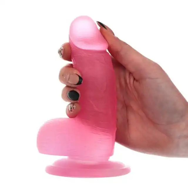 Toyz4Lovers - Orazio Transparent Pink. Realistycznie teksturowane różowe dildo z przyssawką i jądrami. 15 cm długości, 3 cm średnicy