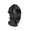 Ouch! - Blindfolded Head Mask Harness with Solid Ball - harness z opaską na oczy i gagiem. Przejmij kontrolę!
