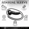 Master Series - Guzzler Realistic Latex Penis Sleeve with Hose. Czarna, lateksowa nakładka na penisa z wężem 122 cm do zabaw z pissingiem