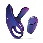 Hueman - Vibrating Cock Ring - podwójny ring na penisa z opcja wibracji i zdalnie sterowanym pilotem