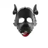 Oproducts - Puppy Mask PU-Leather. Czarna maska psa z ekoskóry. Wysokiej jakości detale