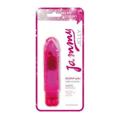 Toyz4Lovers - Jammy jelly gleamy glitter pink - wibrator żelowy z brokatem! Różowy