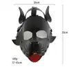 Oproducts - Puppy Mask PU-Leather. Czarna maska psa z ekoskóry. Wysokiej jakości detale