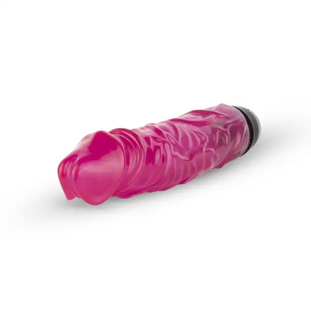 Easy Toys - Jelly Supreme Realistic Vibrator Pink Glitter. Realistyczny wibrator o różowym kolorze z brokatem, regulowana moc wibracji zapewnia idealne dopasowanie do ciebie