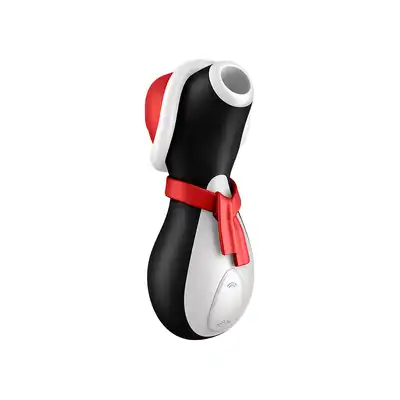 Satisfyer - Penguin Holiday Edition. Genialny stymulator ciśnieniowy, stymulacja łechtaczki ssącymi falami powietrza. Nowe, świąteczne wydanie kultowego Pingwinka, genialne na prezent pod choinkę