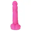 Real Safe - Long Stocky Dildo Pink. Realistyczne dildo z naturalnymi jądrami, żołędzią i żyłami. Odkryj autentyczność przyjemności