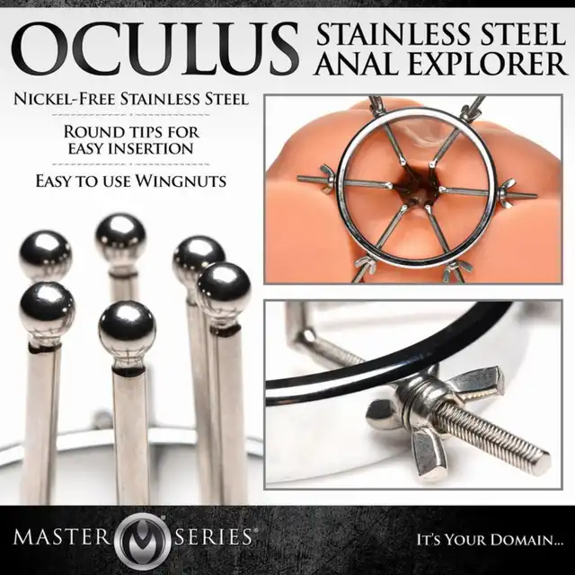 Master Series - Oculus Stainless Steel Anal Explorer. Ekstremalny wziernik analny ze stali nierdzewnej o max. rozwarciu 10 cm. Mocne doznania!