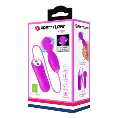Pretty Love - Vega. Wibrujące jajeczko sterowane za pomocą pilota, funkcja rotacji pozwala na jeszcze intensywniejszą stymulację dopochwową