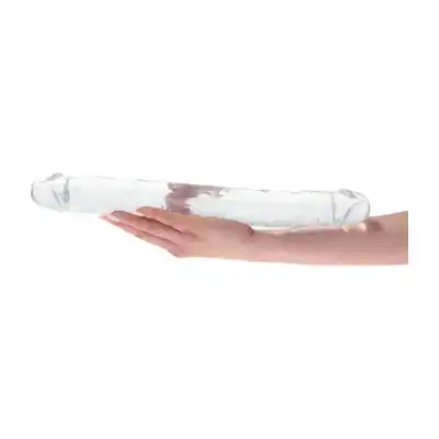 Real Rapture - Double Treasure Dildo 30 cm - realistyczne dwustronne dildo. Przezroczyste