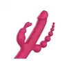 Dream Toys - Essentials Anywhere Pleasure Vibe Pink. Wszechstronny wibrator ze stymulacją analną, waginalną i łechtaczkową. Aż 4 końcówki!
