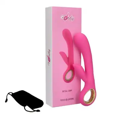 Toyz4Lovers - Handy Petal Grip Rabbit Vibrator - wibrator z króliczkiem i szerszym końcem do stymulacji punktu G
