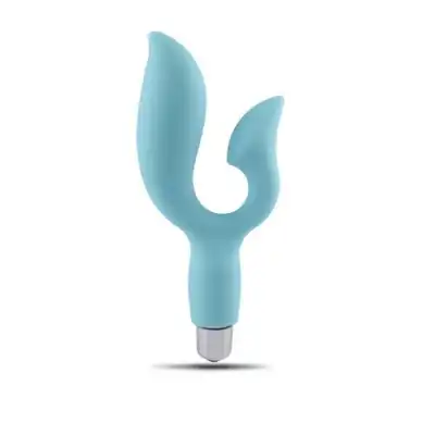 G-Factor - Way Vers vibrator with bullet Blue. Podwójny wibrator z anatomicznie wygiętymi końcówkami do stymulacji punktu 