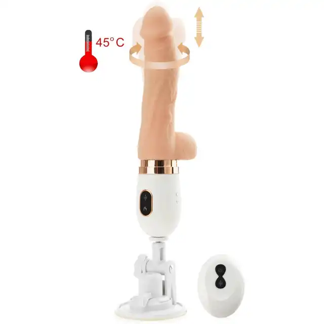 Dibe - Rotating Heating Vibrator USB. Mini sex maszyna w formie wibratora z ruchami posuwisto-rotacyjnymi i funkcją podgrzewania