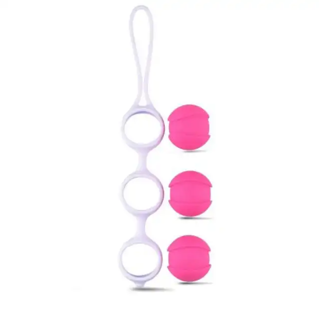 Toyz4Lovers - Vaginal balls triple triple White - kulki gejszy do ćwiczeń mięśni Kegla. Różowe