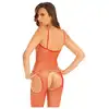 Rene Rofe Lingerie - Industrial Net bodystock Red. Intensywnie czerwony bodystocking z wycięciami na kroczu i biodrach