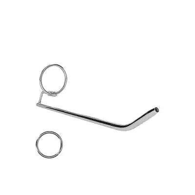 Ouch! - Urethal Sounding Metal Dilator Stick. Metalowy zakrzywiany dilator z ringiem. Bardziej zaawansowana forma stymulacji. 