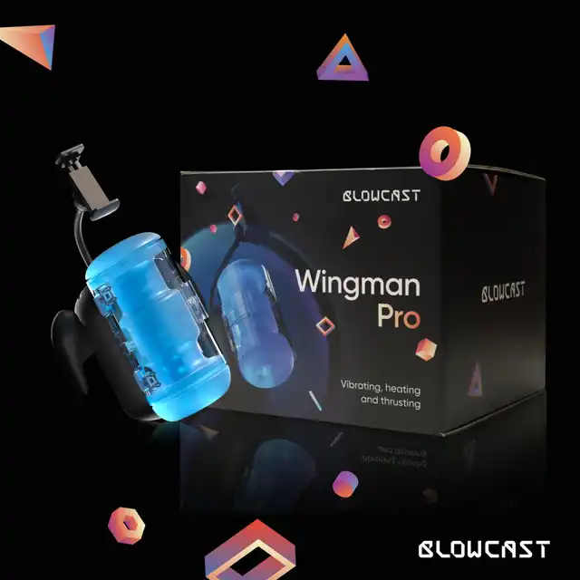 Blowcast - Wingman Pro Automatic Masturbator. Nowoczesny, automatyczny masturbator z funkcją podgrzewania i uchwytem na telefon