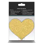 Pretty Pasties - Glitter Hearts Black &amp; Gold. Dwie pary naklejek na sutki w kształcie serduszek, czarne i złote nasutniki z brokatem