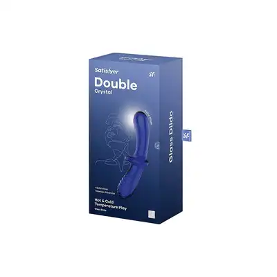 Satisfyer - Double Crystal Light Blue. Dwustronne dildo ze szkła borokrzemowego odpornego na pękanie. Uniwersalne zastosowanie z wykonaniem na najwyższym poziomie