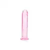 RealRock - Crystal Clear 7" Pink. Realistyczne dildo z przyssawką w podstawie, przezroczysty materiał o delikatnym różowym zabarwieniu