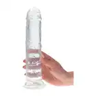 Real Rapture  - Dildo Clear Emotion Medium - realistyczne, duże dildo z przyssawką. Przezroczyste