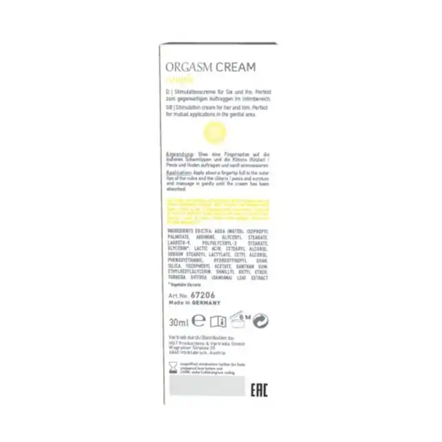 Shiatsu - Orgasm Cream Couple 30ml. Stymulujący krem dla par z efektem rozgrzewania i mrowienia, genialny dodatek do upojnych nocy