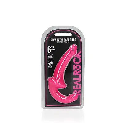 RealRock - Strapless Strap-On Neon Pink. Różowy strapon bezuprzężowy o realistycznej żołędzi, do jednoczesnej stymulacji obojgu partnerów
