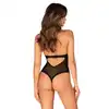 Obsessive - Medilla body M/L - eleganckie body z odkrytymi plecami. Seksowna koronka