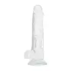 Real Rapture - Dildo Clear Flavour Medium 3 - realistyczne dildo z przyssawką i jądrami. Przezroczyste