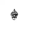 Ouch! - Blindfolded Head Mask Harness with Solid Ball - harness z opaską na oczy i gagiem. Przejmij kontrolę!