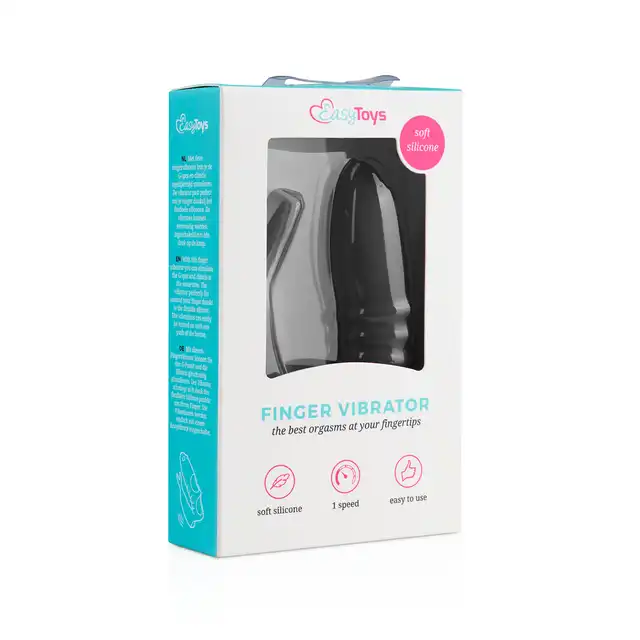 Easy Toys - Finger Vibrator. Wibrator na palec, jednoczesna stymulacja punktu G i łechtaczki, dwa razy więcej przyjemności w jednej zabawce