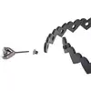Sex &amp; Mischief - Heart Day Collar. Czarna obroża na szyję z serduszkami, choker z miękkiej sztucznej skóry z kluczykiem w kształcie serduszka