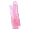 Toyz4Lovers - Romolo and Remo Double. Podójne, realistyczne, przejrzyste różowe dildo z przyssawką. 21 cm długości, 5 cm średnicy