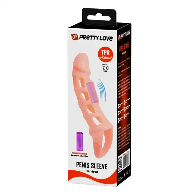 Pretty Love - Harrison - realistyczna nakładka na penisa z opcją wibracji. Dłuższa erekcja!