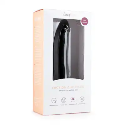 Easy Toys - Suction Cup Dildo Black - realistyczne, czarne dildo! Przyjemna zabawa bez użycia rąk