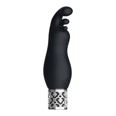 Royal Games - Exquisite Black. Luksusowy wibrator do łechtaczki z potrójną, innowacyjną końcówką. Połączenie elegancji i szalonej rozkoszy