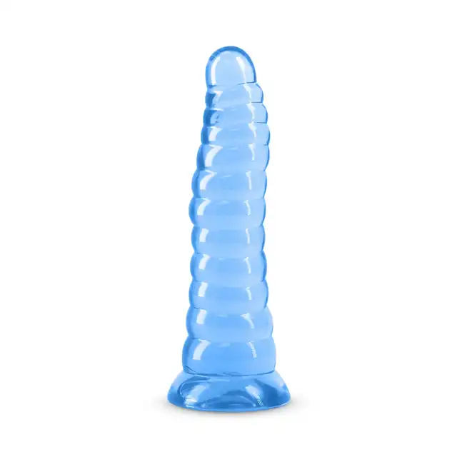 Fantasia - Nymph. Niebieskie, transparentne dildo o żebrowanej powierzchni. Niesamowita stymulacja i fantazyjny design!