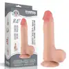 LoveToy - Sliding Skin Dual Layer Dong 8`. Członek o naturalnym designie z ruchomą skórą, dildo z mocną przyssawką, technologia podwójnej gęstości