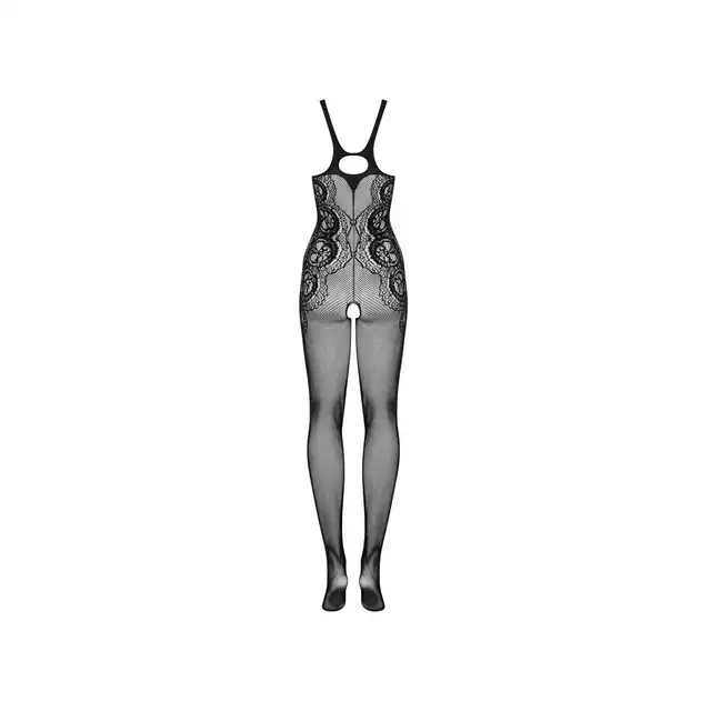 Obsessive - Bodystocking G335 S/M/L. Seksowny bodystocking z drobnej siateczki w kolorze czarnym. Z otwartym krojem - gwarancja gorącego wieczoru!