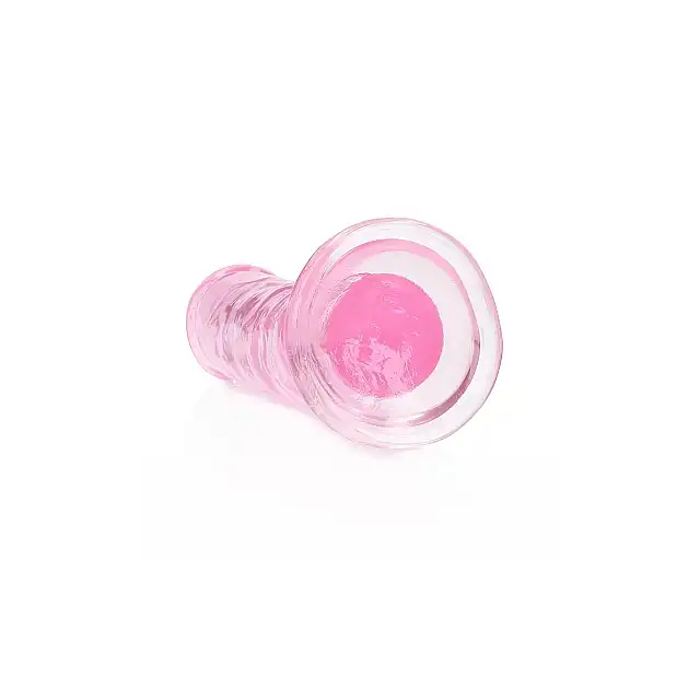 RealRock - Crystal Clear 6" Pink. Realistyczne dildo z przyssawką w podstawie, przezroczysty materiał o delikatnym różowym zabarwieniu