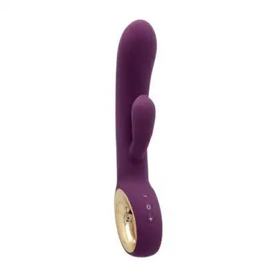Toyz4Lovers - Rabbit Twin Touch Purple - elegancki wibrator z króliczkiem z wygodnym uchwytem. Fioletowy