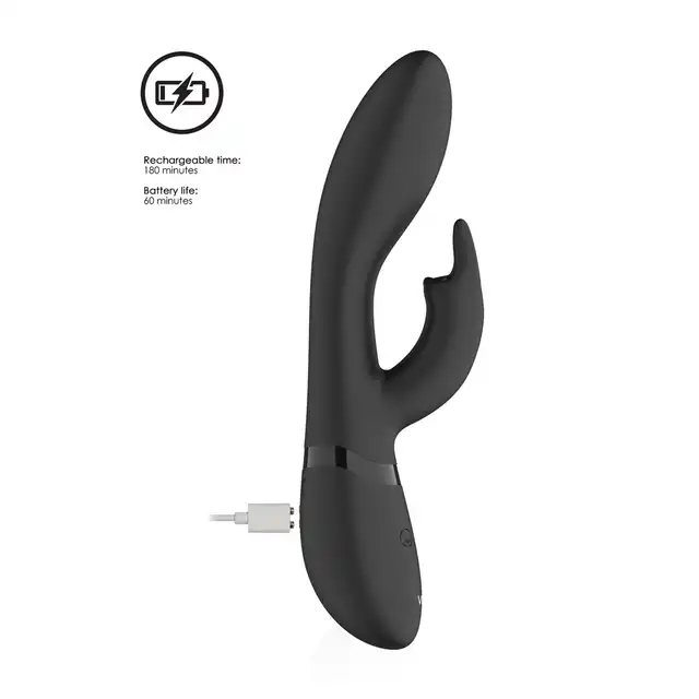 Vive - Zosia Classic G-Spot Rabbit. Czarny niesamowity wibrator z króliczkiem do stymulacji punktu G z unikalnym przyciskiem, który doprowadzi Cię do orgazmu!