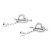 Kiotos - Nipple Clamps Heart Shaped Spring. Metalowe klamerki na sutki w kształcie serduszek. Mechanizm sprężynowy i dzwoneczki