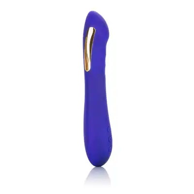 Calexotics - Estim Petite Wand. Ciemnoniebieski wibrator w stylu magicznej różdżki  z elektrostymulacją. 